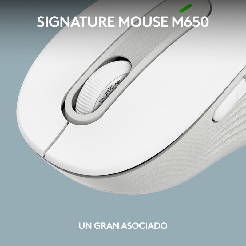 Combo Profesional Teclado Logitech K950 + Mouse M650, Blanco