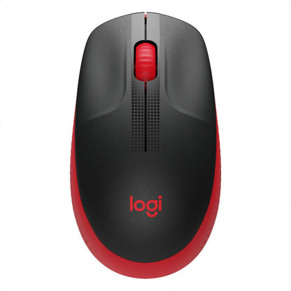 Mouse Inalámbrico Full-size Logitech M190, Negro / Rojo