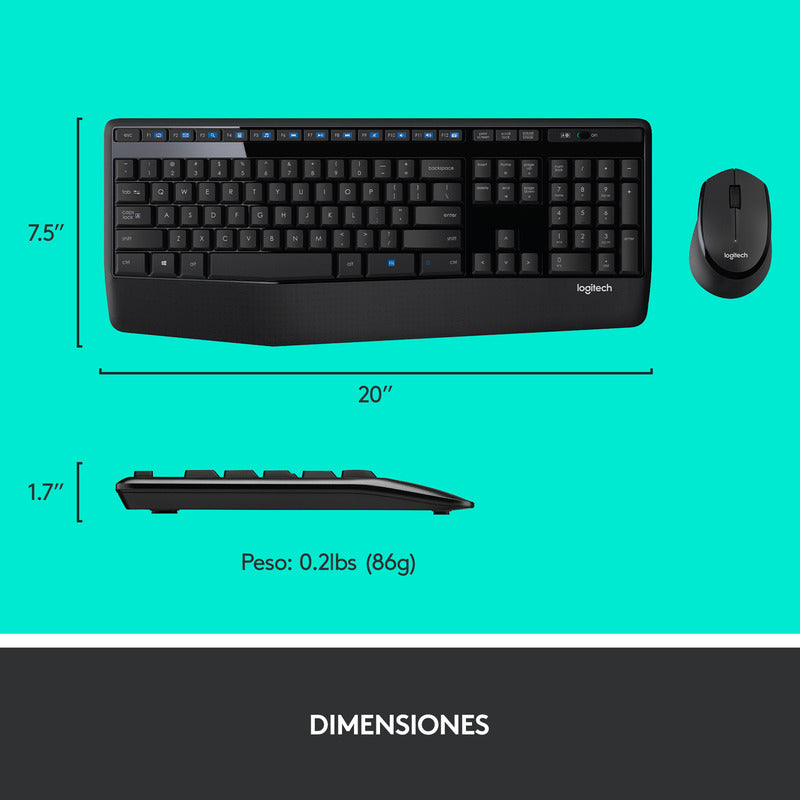 Teclado Multimedia Y Mous Inalámbrico Logitech Mk345