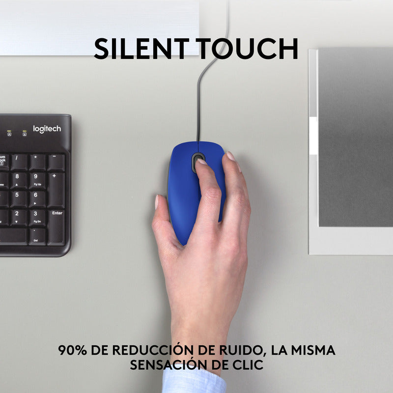 Mouse Logitech M110 Silent/ Clics 90% Más Silenciosos Azul