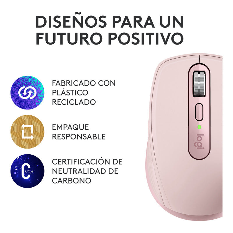 Mouse Logitech Mx Anywhere 3s, Compacto Avanzado Rosado