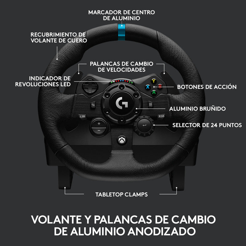 Volante de Carreras Logitech G923 TRUEFORCE para Xbox Series X|S, Xbox One y PC