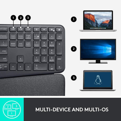 Combo Logitech Ergonómico: Teclado K860 + Mouse Mx Vertical