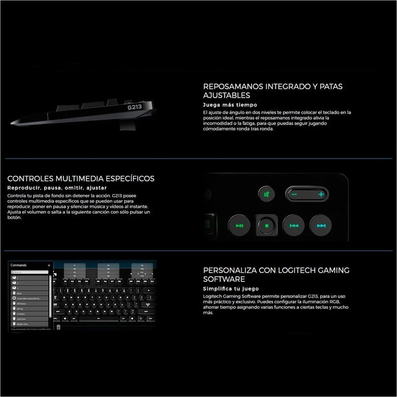 Combo Gamer Teclado Logitech G213 Prodigy RGB + Mouse G203 RGB