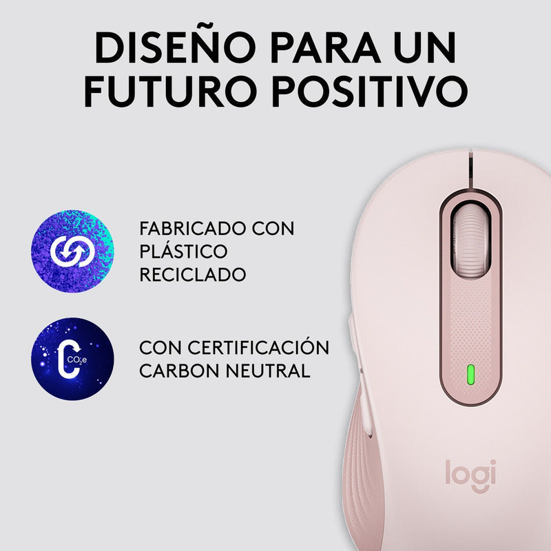 Mouse Inalámbrico Logitech Signature M650, Bluetooth Rosado