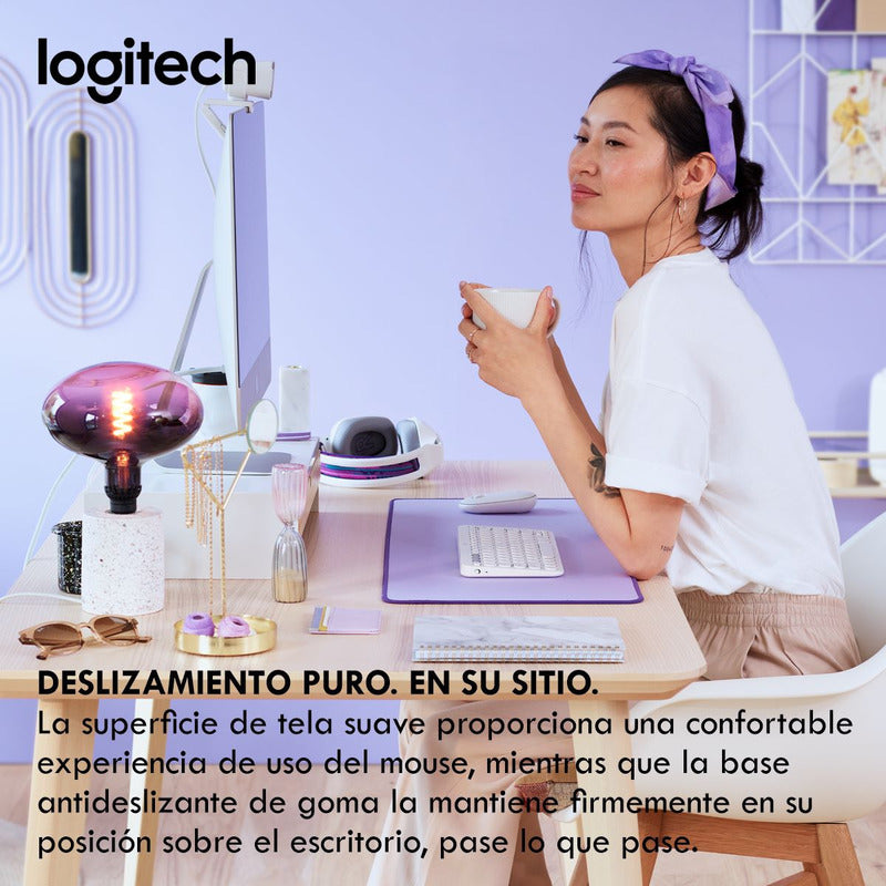Alfombrilla de Escritorio Logitech Desk Mat Studio Series, Lavanda