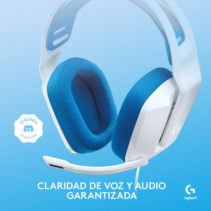 Auricular Gamer Logitech G335, Pc, Ps5, Xbox / Blanco Y Azul