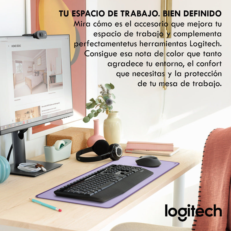 Alfombrilla de Escritorio Logitech Desk Mat Studio Series, Lavanda