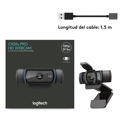 Webcam Hd / Videochats En Full Hd 1080p Logitech C920s Pro