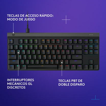 Teclado Gamer Mecánico Lightsync Rgb Logitech G515 Tkl, Negro