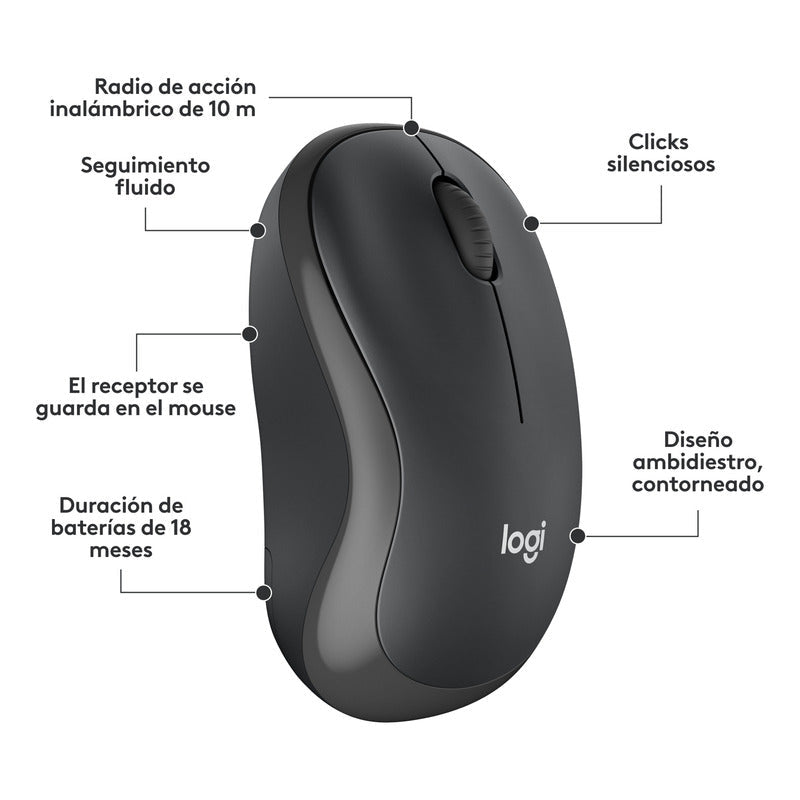 Combo Teclado y Mouse Inalámbrico Silencioso Logitech MK295 Silent