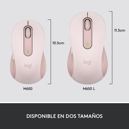 Mouse Inalámbrico Logitech Signature M650, Bluetooth Rosado