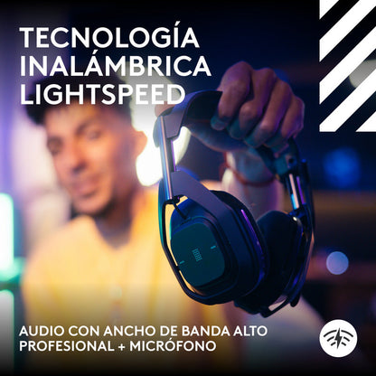 Auricular Gamer Inalámbrica + Base Logitech Astro A50 X LIGHTSPEED, Black