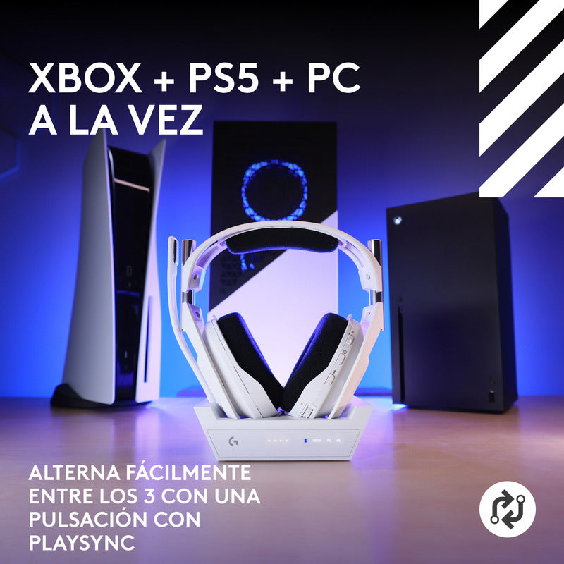 Auricular Gamer Inalámbrica + Base Logitech Astro A50 X LIGHTSPEED, White