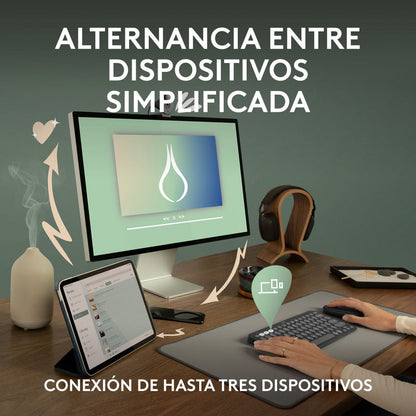 Combo Logitech Bluetooth: Teclado K380s + Mouse M196, Rosa