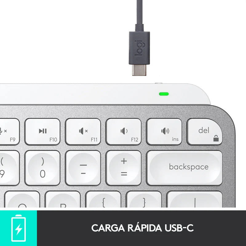 Combo Logitech Mouse Lift Ergo Blanco + Teclado MX Keys Mini Ergo Gris