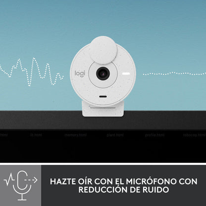 Combo Cámara Web Logitech Brio 300 + Auricular H390 Usb Blanco