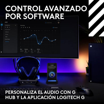 Auricular Gamer Inalámbrica + Base Logitech Astro A50 (5ta Gen) LIGHTSPEED, Black