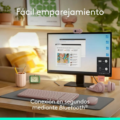 Teclado Multimedia Inalámbrico Bluetooth Logitech K250 Rosa