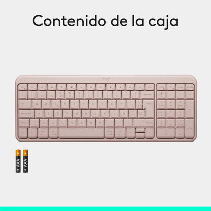 Teclado Multimedia Inalámbrico Bluetooth Logitech K250 Rosa