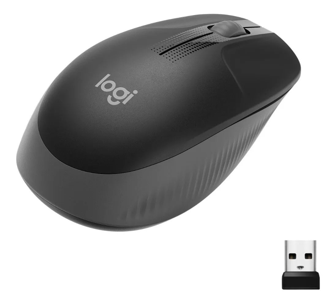 Mouse Inalámbrico Full-size Logitech M190, Negro / Gris