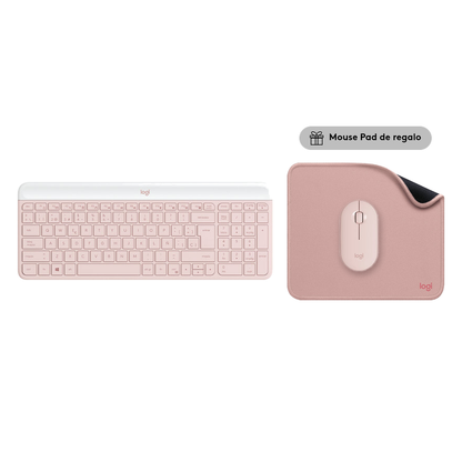 Teclado y Mouse Inalambrico Slim Logitech MK470 Rosa