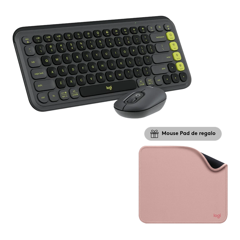 Combo Teclado Y Mouse Bluetooth, Logitech Pop Icon, Grafito