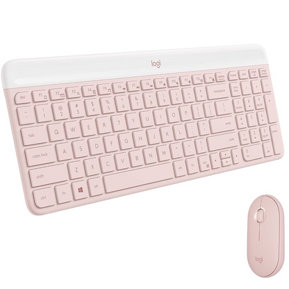Teclado y Mouse Inalambrico Slim Logitech MK470 Rosa
