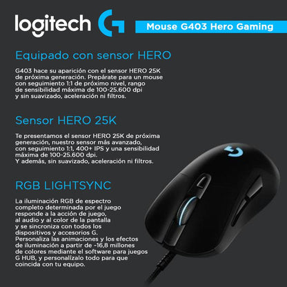 Mouse Logitech G403 Hero Gaming