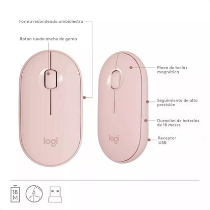 Teclado y Mouse Inalambrico Slim Logitech MK470 Rosa